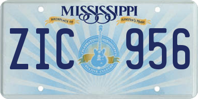 MS license plate ZIC956