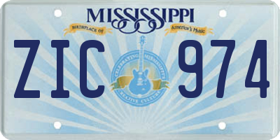 MS license plate ZIC974