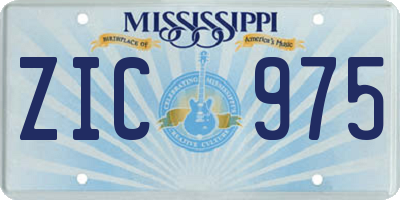 MS license plate ZIC975