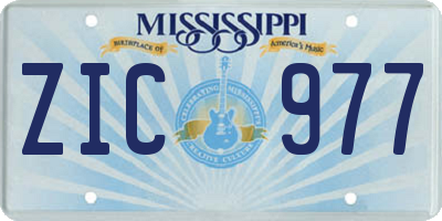 MS license plate ZIC977