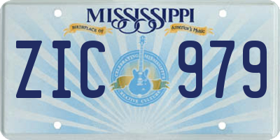 MS license plate ZIC979
