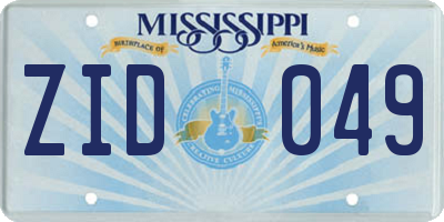 MS license plate ZID049