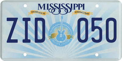 MS license plate ZID050