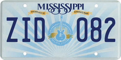 MS license plate ZID082