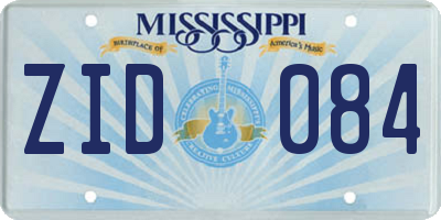 MS license plate ZID084
