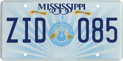 MS license plate ZID085