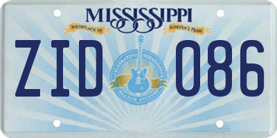MS license plate ZID086