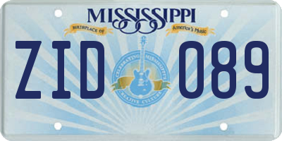 MS license plate ZID089