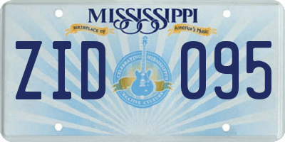 MS license plate ZID095