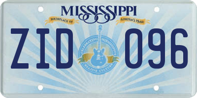 MS license plate ZID096