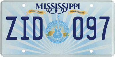 MS license plate ZID097