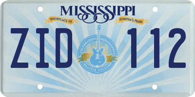 MS license plate ZID112