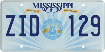 MS license plate ZID129