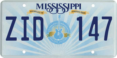 MS license plate ZID147