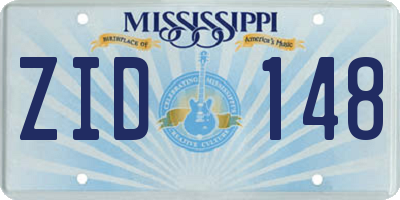 MS license plate ZID148