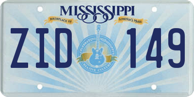 MS license plate ZID149