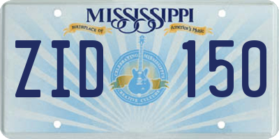 MS license plate ZID150