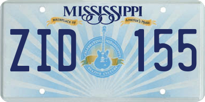 MS license plate ZID155