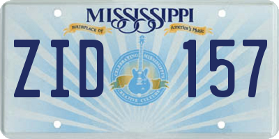 MS license plate ZID157