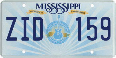 MS license plate ZID159