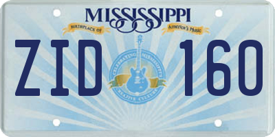 MS license plate ZID160