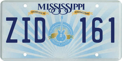 MS license plate ZID161