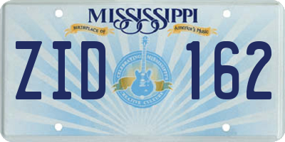 MS license plate ZID162