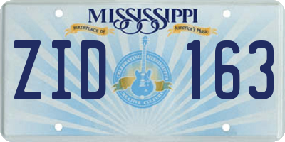 MS license plate ZID163
