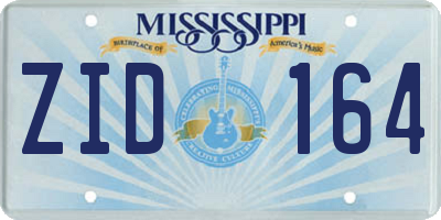 MS license plate ZID164
