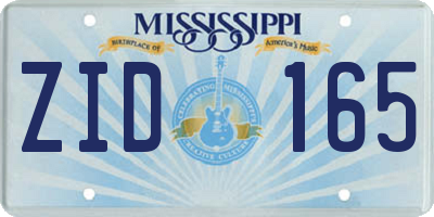 MS license plate ZID165