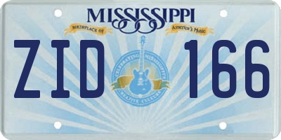 MS license plate ZID166