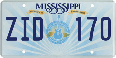 MS license plate ZID170