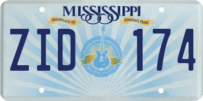 MS license plate ZID174