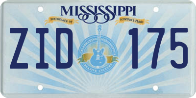 MS license plate ZID175