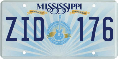 MS license plate ZID176