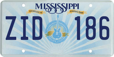 MS license plate ZID186