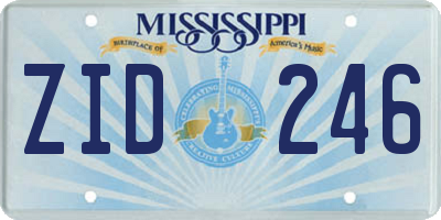 MS license plate ZID246