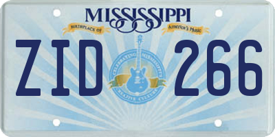 MS license plate ZID266