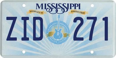 MS license plate ZID271