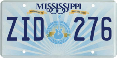MS license plate ZID276