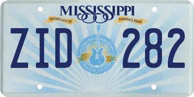 MS license plate ZID282