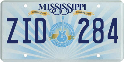 MS license plate ZID284