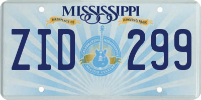 MS license plate ZID299