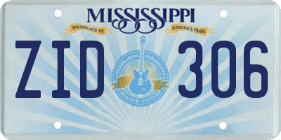 MS license plate ZID306