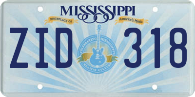 MS license plate ZID318
