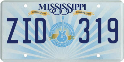 MS license plate ZID319