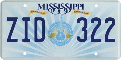 MS license plate ZID322