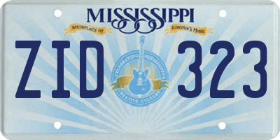 MS license plate ZID323