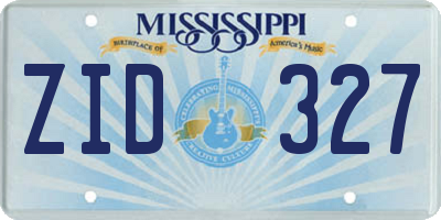 MS license plate ZID327