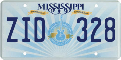 MS license plate ZID328